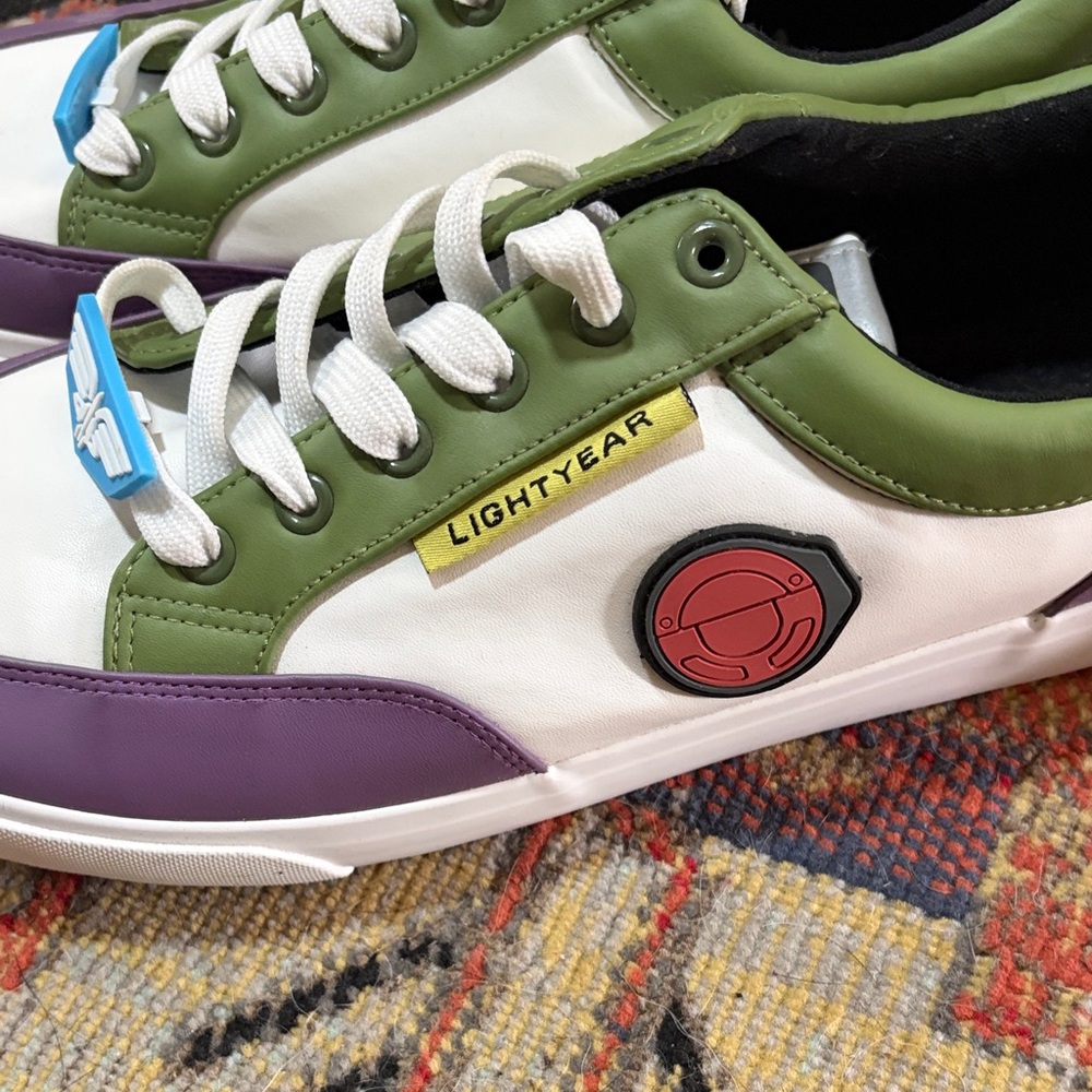 Disney Men’s White, Green & Purple Lightyear Low-Top Sneakers - Picture 4 of 8